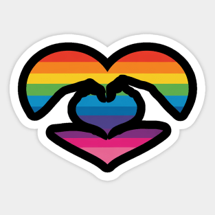 Rainbow Heart Love Hands Style LGBT Gay Pride Sticker